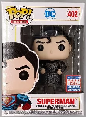 Buy Funko POP #402 Superman (Black) Metallic - DC - 2021 Con With POP Protector • 54.99£