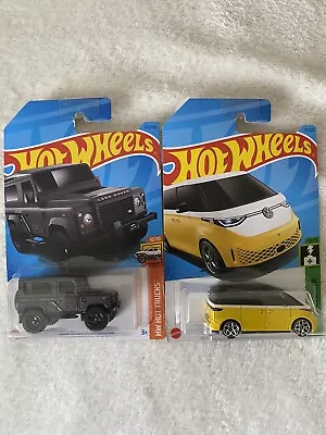 Buy Hot Wheels Land Rover Defender 90 + Volkswagen Buzz • 4.99£