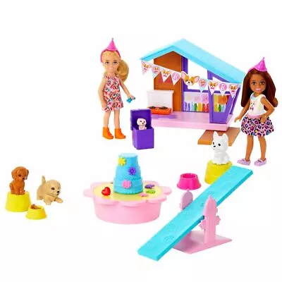 Buy Barbie Chelsea Dog Party Two Dolls With Pets Play Set With Accessories • 39.99£