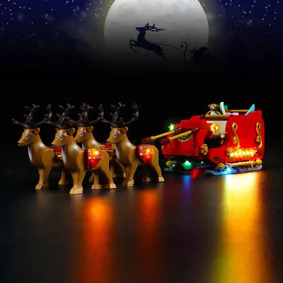 Buy LocoLee LED Light Kit For Lego 40499 Santa's Sleigh DIY Decoration Lighting Set • 23.99£