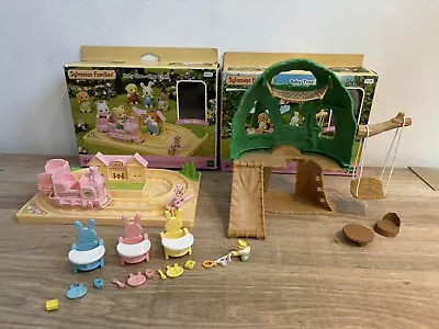 Buy Sylvanian Families Family Baby Choo-Choo Train + Tree House Boxed + Extras VGC • 17.99£