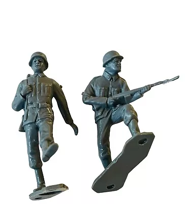 Buy Army Men Toy Soldier Plastic Military Figure Vtg Lot WW2 Marx Gray German WWII 8 • 15.76£