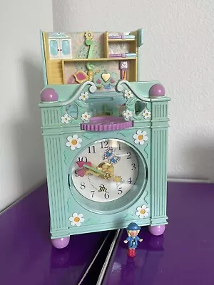 Buy 1991 Vintage Polly Pocket Bluebird Funclock Working Clock Green With Polly • 100.15£