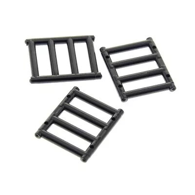 Buy 3x Lego Grid Fence 1x4x3 Black Ladder Window Bars 21137 71016 4521681 62113 • 2.75£