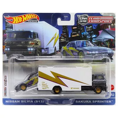 Buy Hot Wheels Team Transport Nissan Silvia (S13) With Sakura Sprinter - A Case New • 20.99£