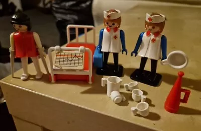 Buy Vintage 1974 Playmobil Hospital Nurse X2 Patient Hospital Bed And Extras  • 12.99£