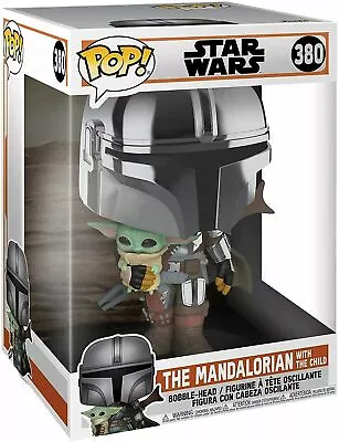 Buy Funko Pop! Star Wars: The Mandalorian 10 Inch Chrome Mandalorian With The Child • 36.99£