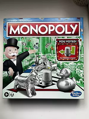 Buy CLASSIC Monopoly Game Family Board Game Thimble Back  Fast Dispatch ✅ Brand New✅ • 17.99£