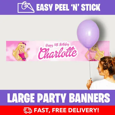 Buy Barbie Personalised Birthday Party Banner (110cm X 21.5cm) - Design Service • 3.89£