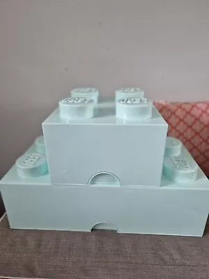 Buy LARGE LEGO STORAGE BRICK 8 STUD KNOB BOX AQUA BLUE Containers VGC • 34.99£