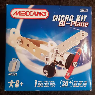 Buy Meccano Micro Kit Bi-Plane Metal Model Kit New • 8.99£