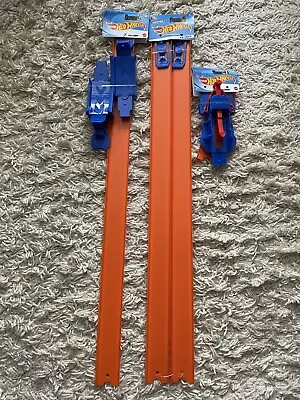 Buy New Hot Wheels Tracks  2 Tracks 1 Loop 1 Launcher Set Orange Blue • 13.99£