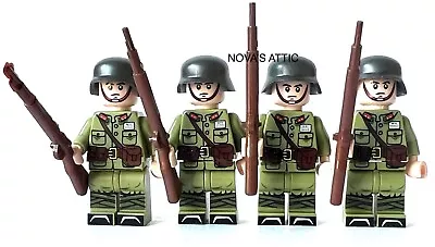 Buy WW2  Army Soldiers Military 3D Printed Custom X4 Minifigures • 10.99£