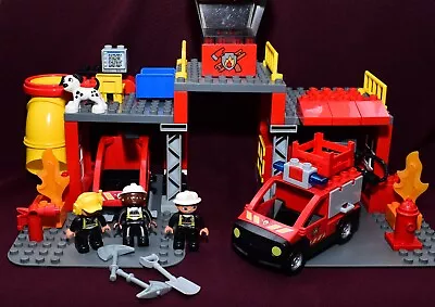 Buy Lego Duplo 5601 Fire Station Truck Figures Helicopter Dog Firemen 15-07 • 29.99£