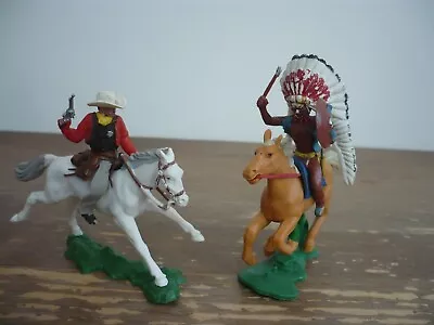 Buy Britains Wild West Swoppet Mounted Cowboy & Indian Toy Soldiers • 12£