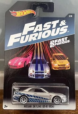 Buy Hot Wheels Nissan Skyline GTR R34 Silver Fast & Furious Paul Walker 2016 • 32£