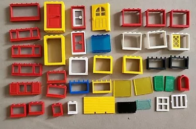 Buy Vintage Lego Bundle Of Red Windows, Doors, Window Frames And More • 5£