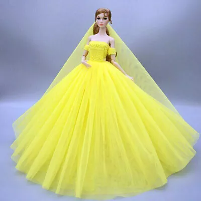 Buy Wedding Dress For 11.5 Barbie Dolls Clothes Accessories Princess Evening Dresses • 6.95£
