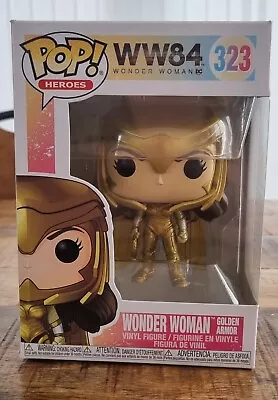 Buy Wonder Woman Ww84 Funko Pop  Golden Armour  #323 Boxed • 6£