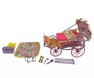 Buy Barbie 1994 Prancing Horse And Carriage Picnic Set And Carriage Only Charity • 54.99£