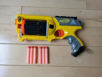 Buy Nerf Yellow N-Strike Maverick REV-6 Revolver Dart Gun Six Shooter + 6 Darts • 6.49£