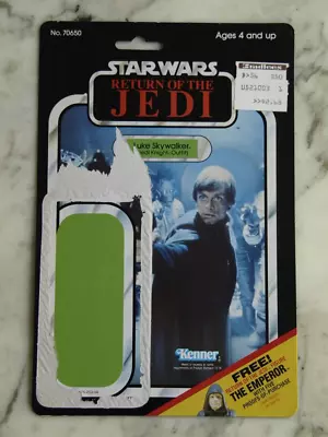 Buy FREE EMPEROR 65 Back 1983 Original KENNER Luke Skywalker Jedi CARDBACK Star Wars • 3.70£