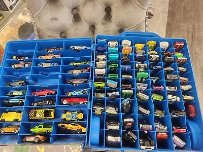 Buy  Vintage Hot Wheels 100 Storage Rolling Carrying Case Blue Spree W/ Cars • 3.88£