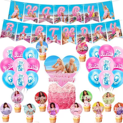 Buy Barbie Ken Birthday Party Supplies Decoration Balloons Banner Toppers • 11.76£