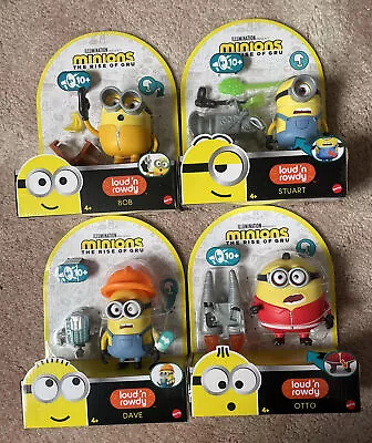 Buy Minions Despicable Me 4 Bundle Of 4 Figures  Dave/otto/bob /stuart Rowdy - New • 15.99£