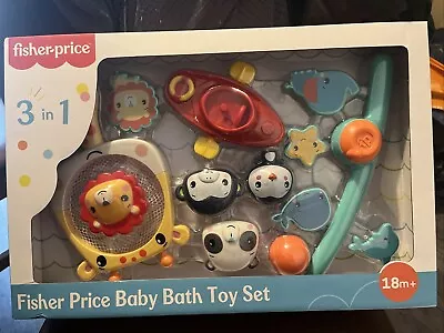 Buy Fisher Price Baby Bath Toy Set Fishing 3 In 1, Brand New 12 Piece Set 18m+ • 21.99£