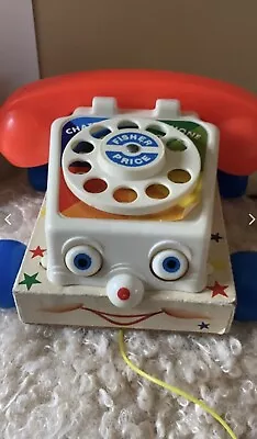 Buy Vintage 1961 Fisher Price Toys Pull Along Chatter Telephone 747, Working. VGC. • 4£