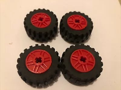 Buy 4 X Lego 55982c05 Wheel Axle Hole Black Tyre  30.4x14 (55982 92402) Red (1793) • 4.50£