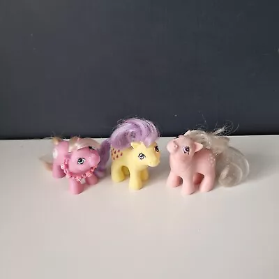 Buy 3x Vintage 80s My Little Pony G1 Baby Bundle Lemon Drop Cotton Candy TiddlyWinks • 43.99£