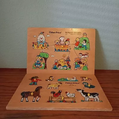 Buy Vintage Fisher Price Wooden Puzzle 1971-1972 Nursery Rhymes 6&9 Pcs 510/507 • 17.99£