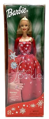Buy 2001 Seasons Sparkle Barbie Doll / Christmas Barbie / Mattel 55198 / NrfB. Original Packaging • 45.51£
