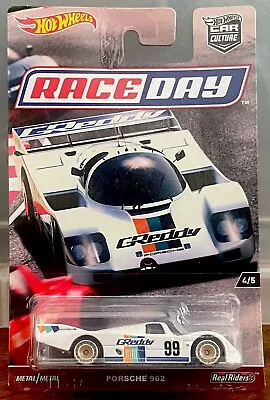 Buy Hot Wheels Porsche 962 White Race Day Car Culture Real Riders 2016 Die-cast • 26£