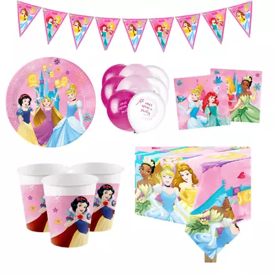 Buy Disney Princess Party Plates Cups Napkins Banner Birthday Decorations - OFFICIAL • 2.29£