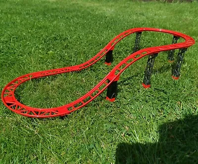 Buy ⭐LEGO 10x Track Pieces Roller Coaster, RED High Big Dipper With Ramps & Supports • 52.99£