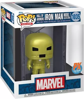 Buy Funko Pop Deluxe Marvel Hall Of Armor Iron Man Model 1 Gold PX #1035 GIFT IDEA • 12.50£