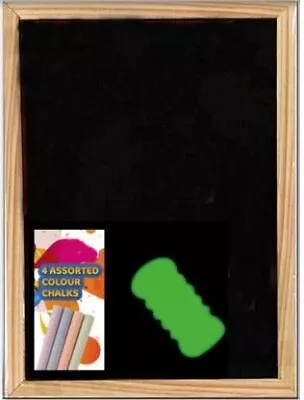 Buy Chalkboard Set With Eraser And Chalk Art Fun Kids Drawing Gift Dry Wipe Message • 3.89£