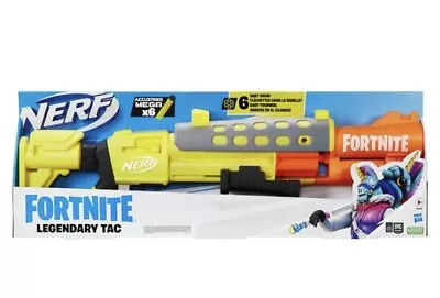 Buy Nerf Fortnite Legendary TAC Blaster, Yellow Glow Wrap Design, 6-Dart Mega Drum • 19.99£