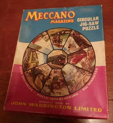 Buy Vintage 1963 Waddingtons Circular Jigsaw MECCANÓ MAGAZINE 500 Pieces Unchecked. • 5.99£