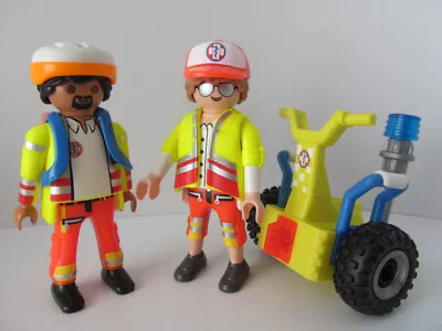 Buy Playmobil Hospital/Ambulance/Rescue Figures: 2 Paramedics & Balance Racer NEW • 10.99£