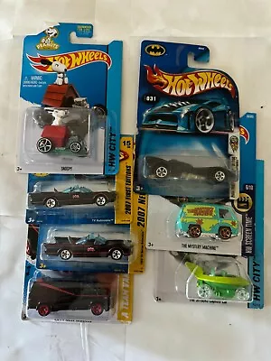 Buy Hot Wheels Lot Of 7 Mixed Set Snoopy Batman Batmobile Jetson Mystery Machine C19 • 27.14£