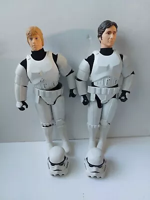Buy Luke Skywalker And Han Solo Stormtrooper Disguise Dolls - Hasbro 1997 • 24.99£