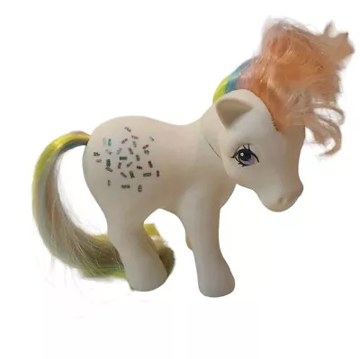 Buy My Little Pony Confetti G1 Rainbow Hair 5  Vintage Figure Hasbro 1983 & Dress • 14.99£