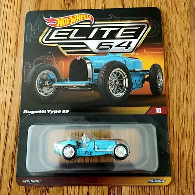 Buy Hot Wheels Elite 64 Bugatti Type 59 Blue Brand New With Protective Case  • 35.59£