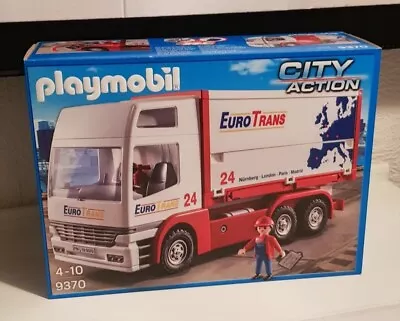 Buy Playmobil 9370 City Action Transport Freight Truck / Lorry Euro Trans 24 - Rare • 62.99£