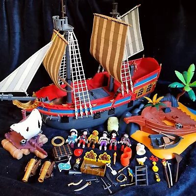 Buy 🌟Playmobil Pirate Ship 3940/3286 Plus Extras Bundle 6X Figures Shipwreck Raft • 45.89£