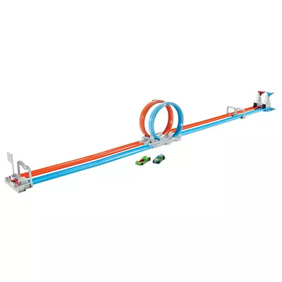 Buy Hot Wheels Double Loop Dash Track Set & 2 Diecast Toy Cars • 42.99£